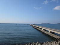 館山夕日桟橋と高速ジェット船